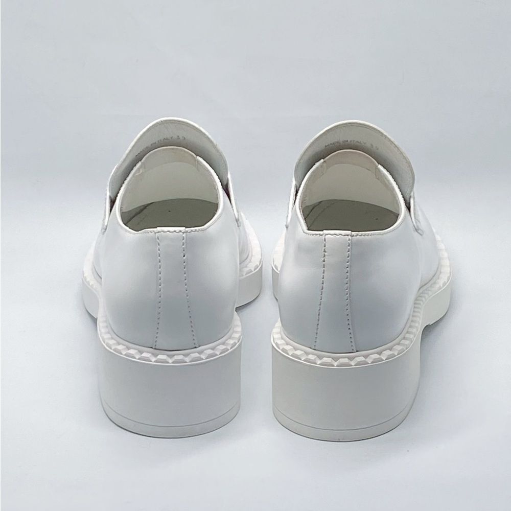 Prada Spazzolato Logo Platform Leather Loafers size 39 - Picture 7 of 14